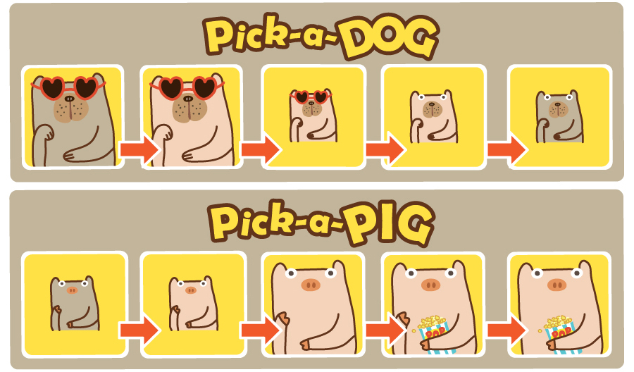Pick a Pig y Pick A Dog Secuencia