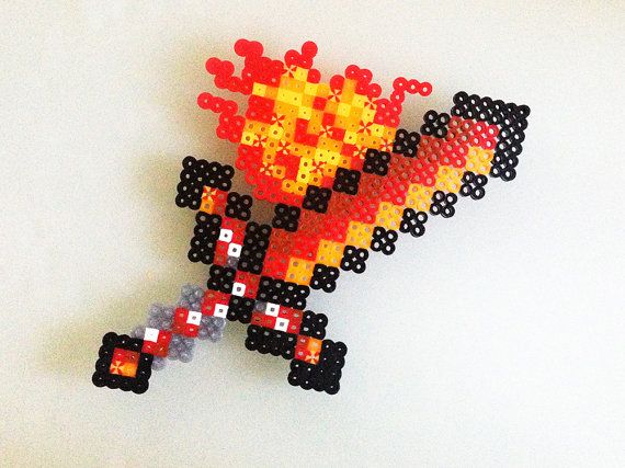 Hama Beads de Minecraft Espada de Fuego