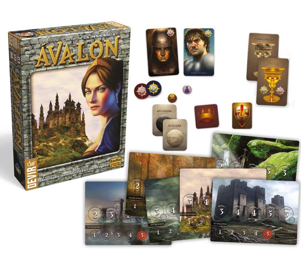El juego de tablero de juego de tarjeta de resistencia Avalon Nuevo
