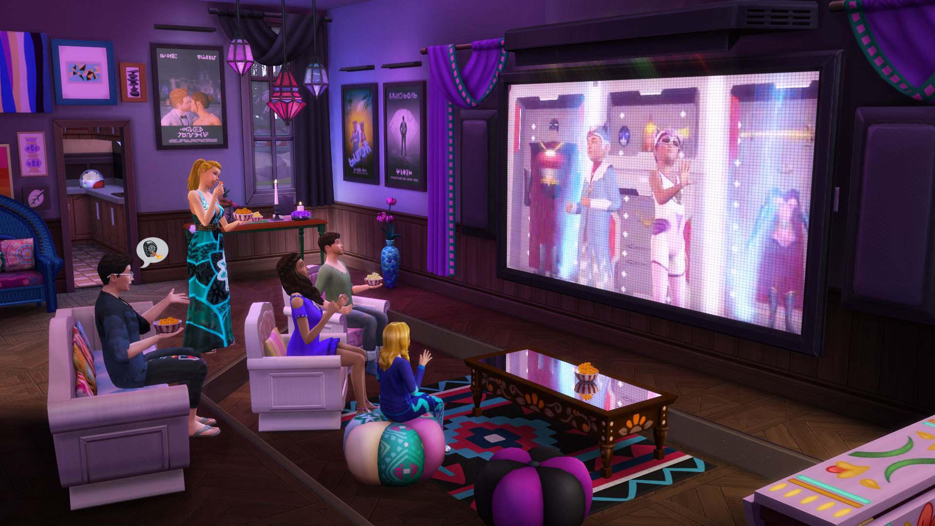 Los Sims 4 Noche de Cine