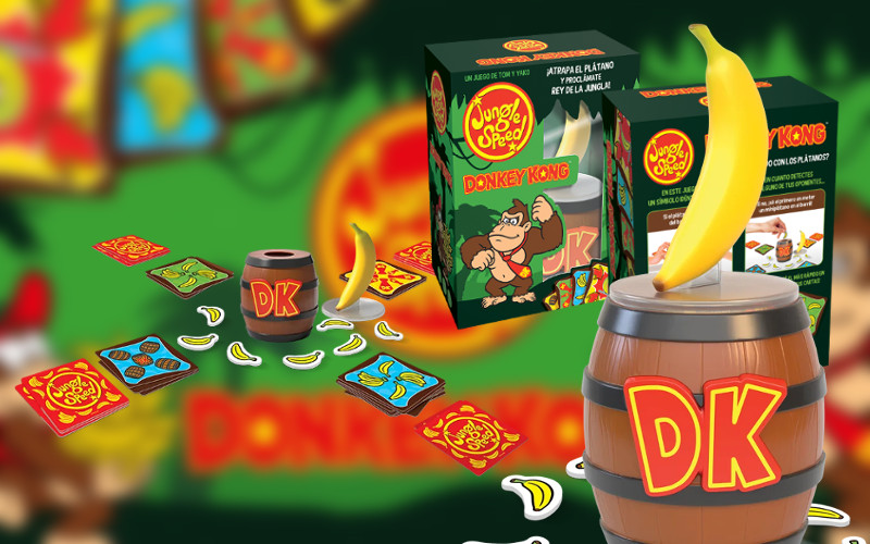 Asmodee Jungle Speed Donkey Kong – Gioco Di Carte Veloce Con Totem In Legno, 2-10 Giocatori, Dagli 8 Anni In Su